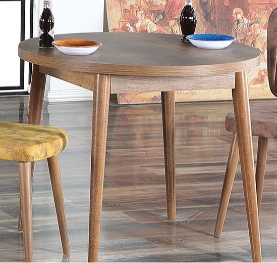 Hanah Home Mesa de Comedor Redonda Stil Barok - Walnut Hanah Home Mesa de Comedor Redonda Stil Barok - Walnut